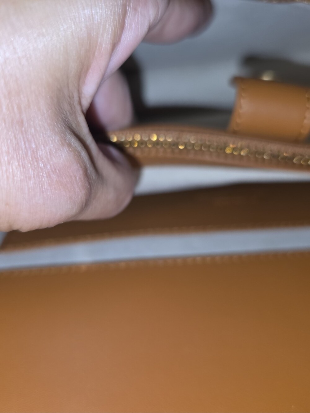 Pinko Tan Leather Shoulder Bag with Gold Chain and Bird Clasp - Picture 6 of 7